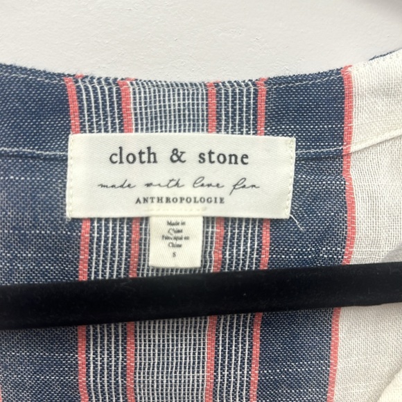 Anthropologie cloth & stone stripe button down shirt S - Picture 3 of 6